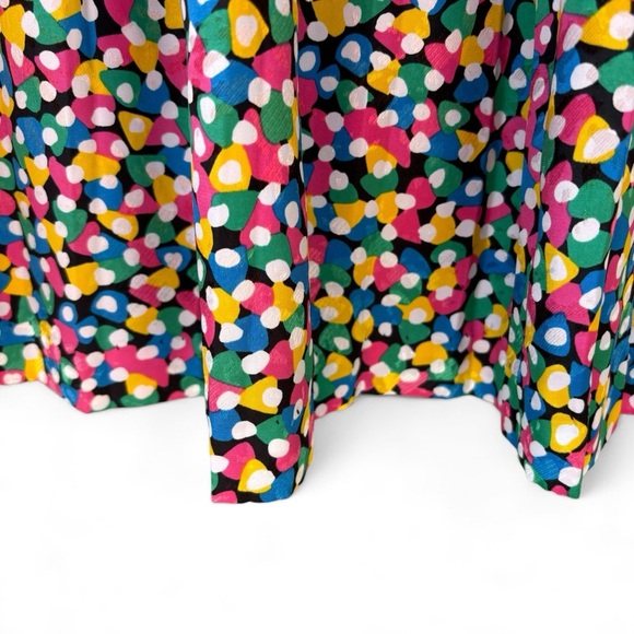 Andrea Gayle Petites Vintage 90’s A-Line Skirt Below Knee Colorful Shimmer Sz M - Picture 3 of 5